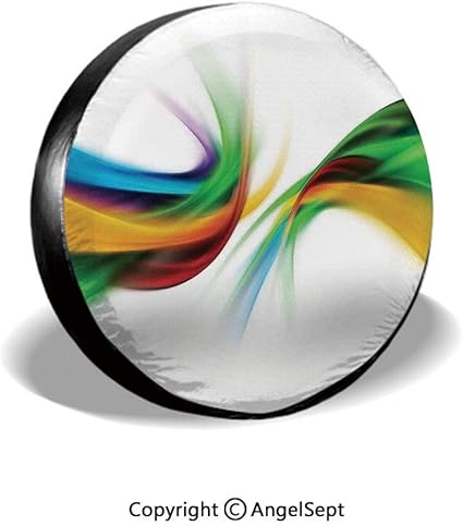 Amazon Com Tire Cover Abstract Rainbow Symmetric Shapes Blur Flooding Liquid Rays Decorative For Jeep Trailer Rv Suv And Many Vehicle 14 15 16 17 Sports Outdoors