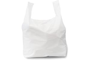 JAK Industrial 100 Pack - Jumbo T-Shirt Shopping Bags - 17" x 8" x 29" - 18 Microns Thick