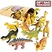 Rubber Dinosaur,8 Piece Mini Dinosaur Toy Set(Random),Food Grade Material TPR Super Stretchy,With Learning Study Card Gift Bag-Realistic Dinosaur Figure Squishy Toy Party Favors Cupcake Topper