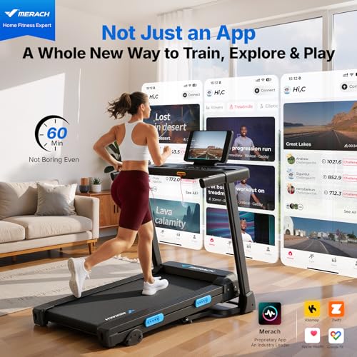 MERACH Walking Pad Treadmills for Home Foldable with Incline, جهاز مشي رياضي Cardio Equipment Treadmills for Heavy People, 0.8-12 km/H Treadmill for Home&Office
