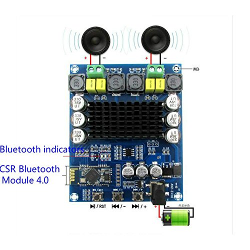 AOSHIKE 100WX2 TPA3116 CSR8635 4.0 Bluetooth Amplifier Digital Audio Board TPA3116D2 Amplificador Dual Channel Audio Amps moudle