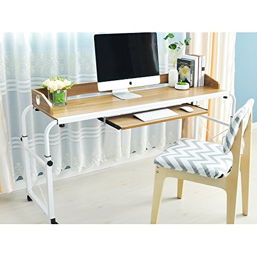 Soges Mobile Overbed Table 55 inches Laptop Cart Hospitable Bed Table
