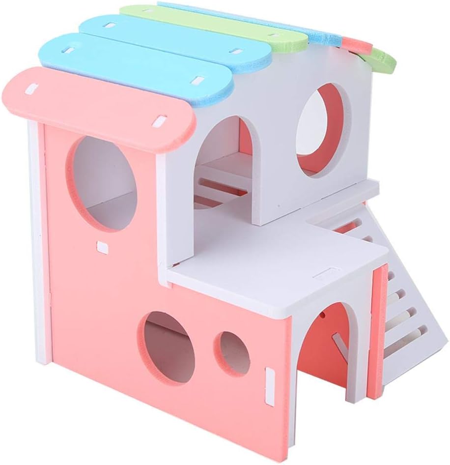 Picture of Wooden Hamster House Hut with Stair Exercise Toys Hideout Villa Fun Gym ...