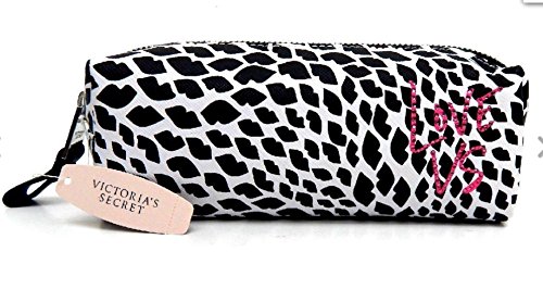 Victoria's Secret Love Vs Lips Pattern Black & White Makeup Bag