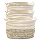 JIA QAQ Square Cotton Rope Samll Baskets With