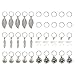KeyZone 35 Pieces Hair Charms Hair Braid Rings Silver Star Leaves Rose Feather Shell Pendant Charms Rings Set Hair Clip Headband Accessories