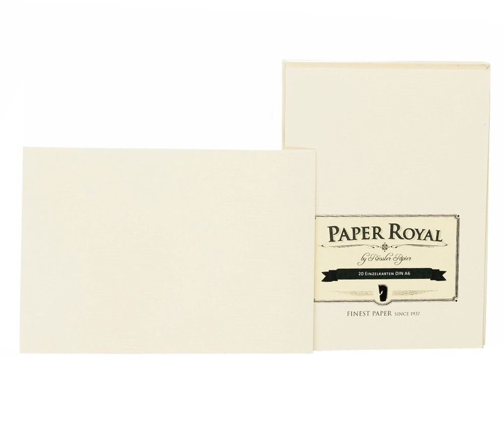 Rössler Papier 2052831008 - Paper Royal - enkele kaart DIN A6, 20 stuks, zeem geribd
