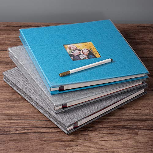 Self Adhesive Photo Album HoneyTolly Magnetic Scrapbook Album Length 11 x Width 10.6 (Inches) 40 Pages Linen Hardcover DIY Memory Anniversary Book with A Metallic Pen and DIY Accessories Kits (Blue) - Thumbnail 6