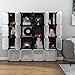 LANGRIA 16-Cube DIY Shoe Rack, Storage Drawer Unit Multi Use Modular Organizer Plastic Cabinet with Doors, Black and White Curly Pattern