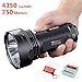 High Power 4350 Lumen LED Flashlight: JETBeam T6 Brightest 18650 Portable Searchlight With 750m Super Long Beam Distance, 4 Cree XPL LEDs, 7 Modes with Strobe SOS and Beacon Signal, Waterproof