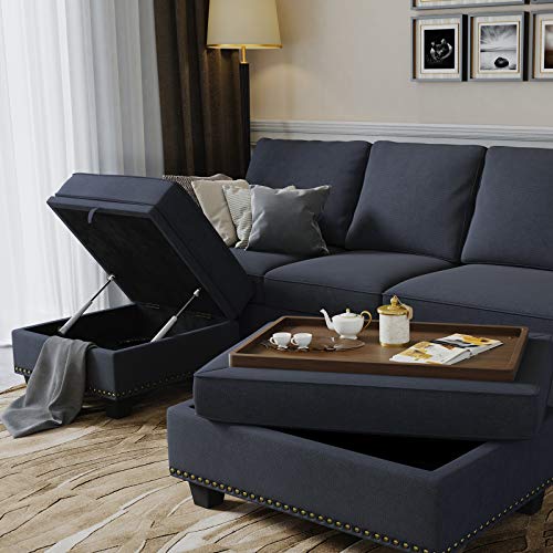 Nolany Convertible Sectional Sofa L Shape Couch with Storage Reversible