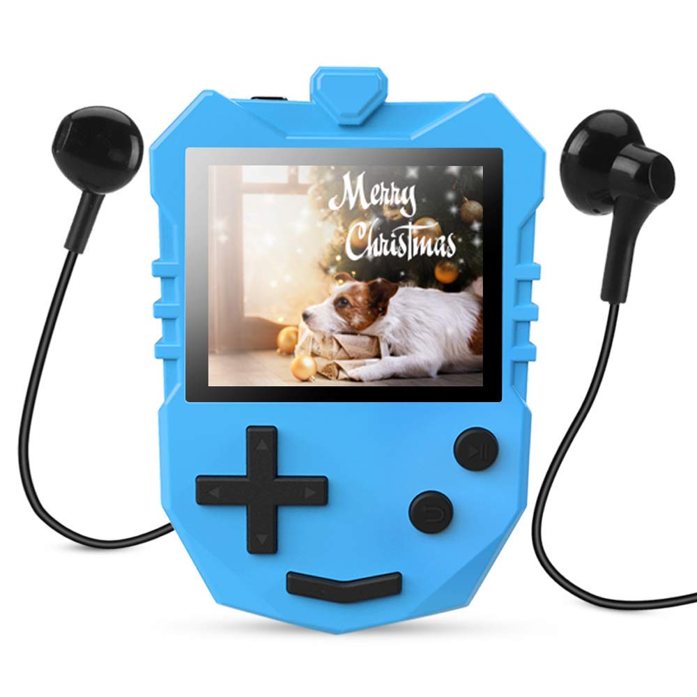 Photo 1 of AGPTEK MP3 Player for Kids, Portable 8GB Music Player with Built-in Speaker, FM Radio, Voice Recorder, Expandable Up to 128GB, Blue, K1