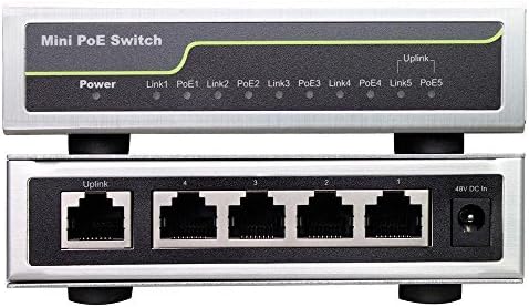 YZY TECH Fast Mini Ethernet Network Switch IEEE 802.3af/at Industrial PoE Switch 4+1 Port