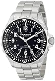 Akribos XXIV Men's AK689BK Essential Swiss Quartz Black Dial Stainless Steel Bracelet Watch