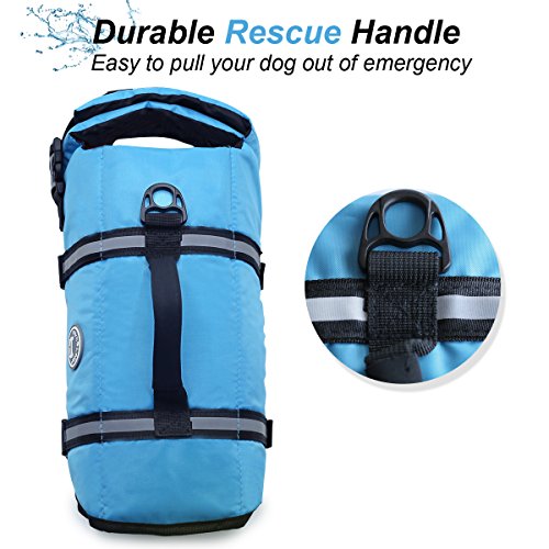 Vivaglory Ripstop Dog Life Vest, Reflective & Adjustable Pet Life