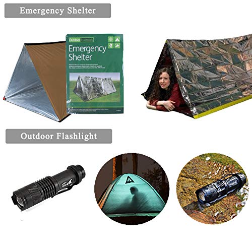 Grullin Kits De Survie D’urgence Gear, 60-en-1 Outdoor Ifak Trauma Pouch Trousses D’outils De Premiers Soins Avec Filtre à Eau, Tente D’urgence Pour Camping Randonnée Pêche, Cadeaux Pour Hommes