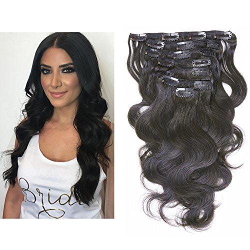 Clip in remy human hair extensions 10-22 inch wavy curl…