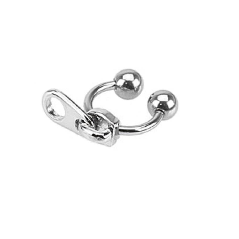 PiercedOff Horseshoe Barbell with Zipper Dangle