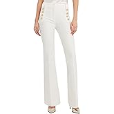 Famulily Womens Classy High Waist Double Breasted Flared Sailor Trousers Pants with Hide Zipper