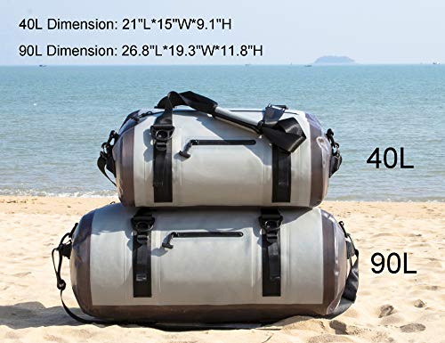 thumbnail image 2 of AFISHTOUR 40L Waterproof Motorcycle Duffel Bag - Roll Top Dry Bag With Straps For Kayaking, Camping, Travel 2 of 12