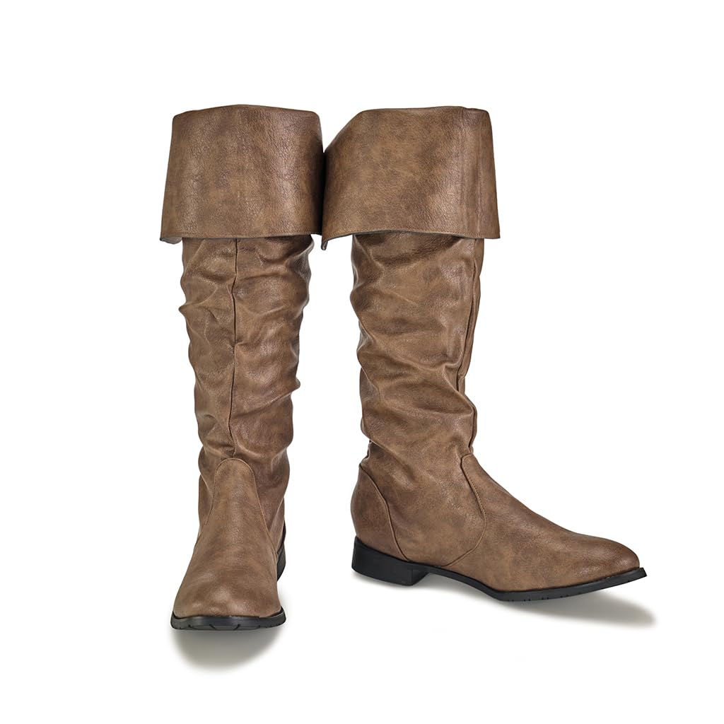 Photo 1 of DUNHAO COS Medieval Male and Female Renaissance Pull On Mid Calf Gothic Boots Flat Jazz Boots Renaissance Boot US 11/CH 45