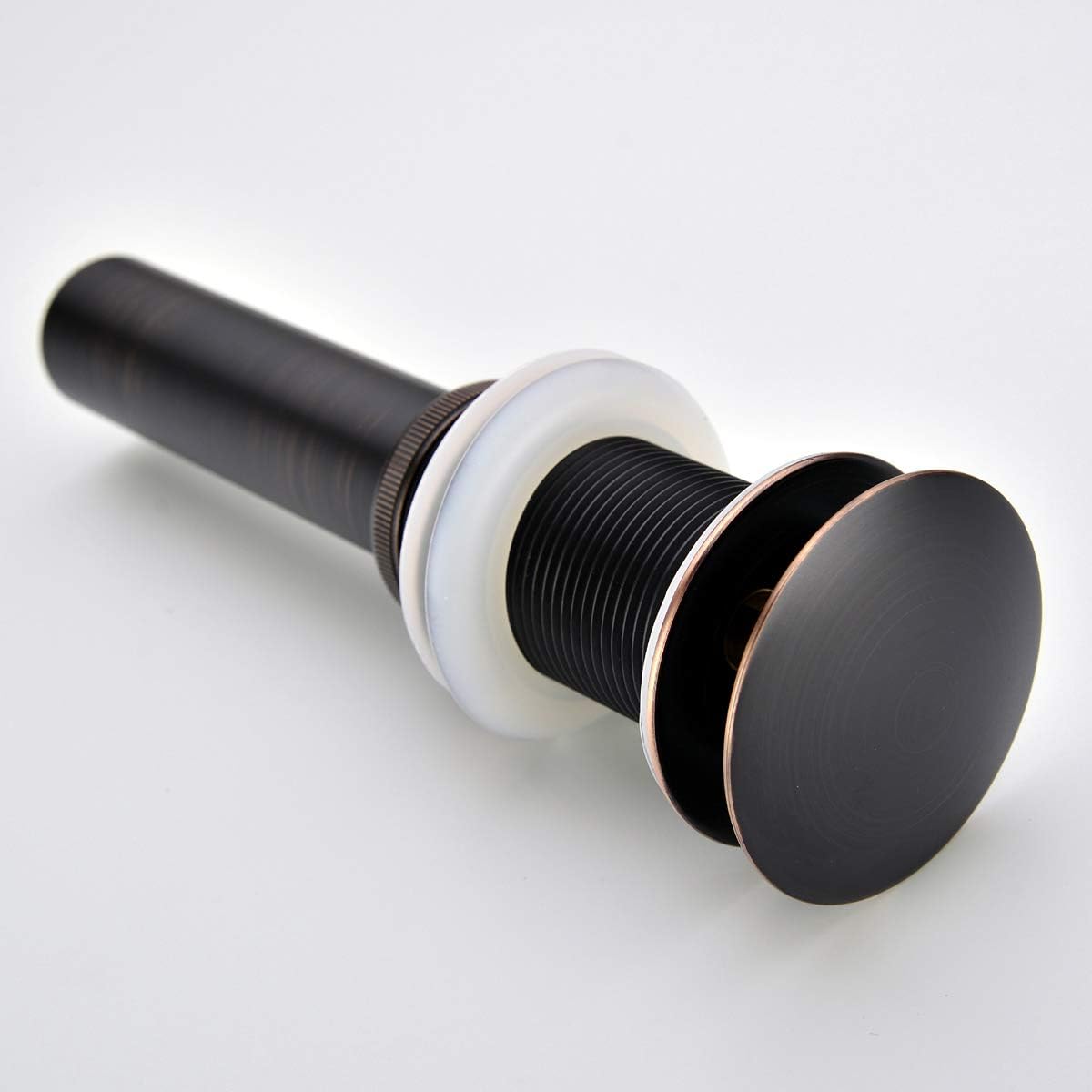 BESTILL Bathroom Vessel Sink Drain Stopper, Push Pop Up Drain Without Overflow, Oil Rubbed Bronze - - 