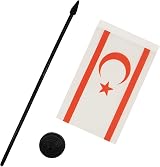 AZ FLAG Northern Cyprus Table Flag 4x6 in Mini Desk Flag 10 in Pole Black Base view 3