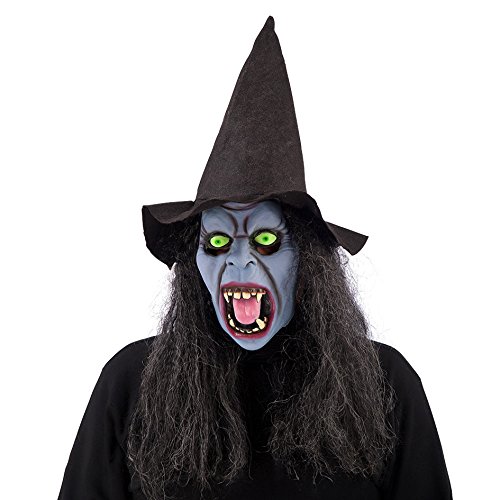 Carnival Toys 01411 Witch Mask for Adults with Hat