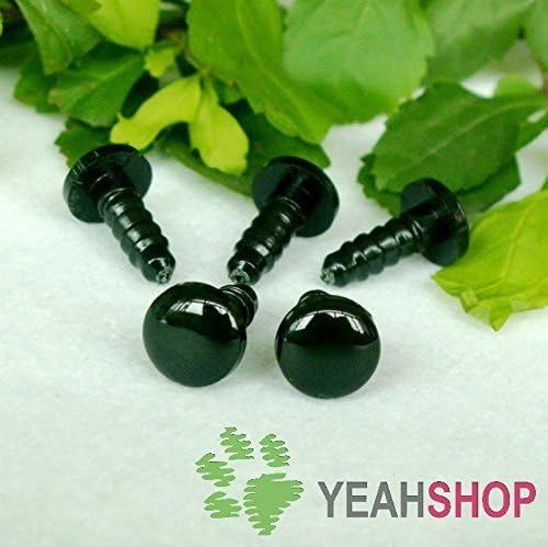 8mm Black Round Flat Eyes/Safety Eyes/Plastic Eyes - 30 Pairs