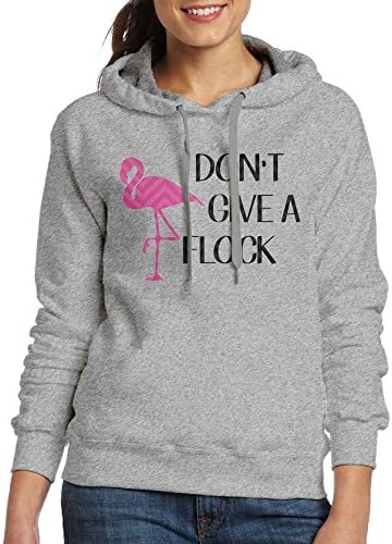 Grhoodie1 Flamingo I Don't Give A Flock Women's Long Sleeve Pullover Hooded Sweatshirt Ash Size S Ash