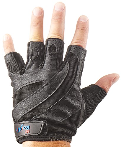 Sports gym workout leather gloves – durable training gloves wit…