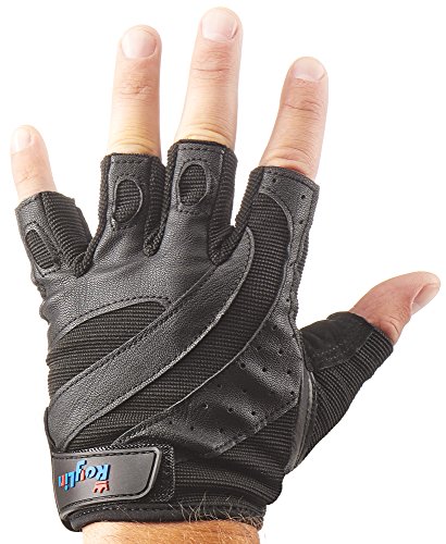 Sports Gym Workout Leather Gloves – Durable Training Gloves with Adjustable Wrist Support for Gym Workouts Powerlifting, Fitness - Best Protection for Your Hands&Safe Grip Guaranteed – for Men & Women