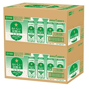[2CS] ポッカサッポロ おいしい炭酸水レモン (500ml×24本)×2箱