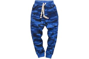 KISBINI Boy's Cotton Camouflage Sweatpants Sports Pants for Children