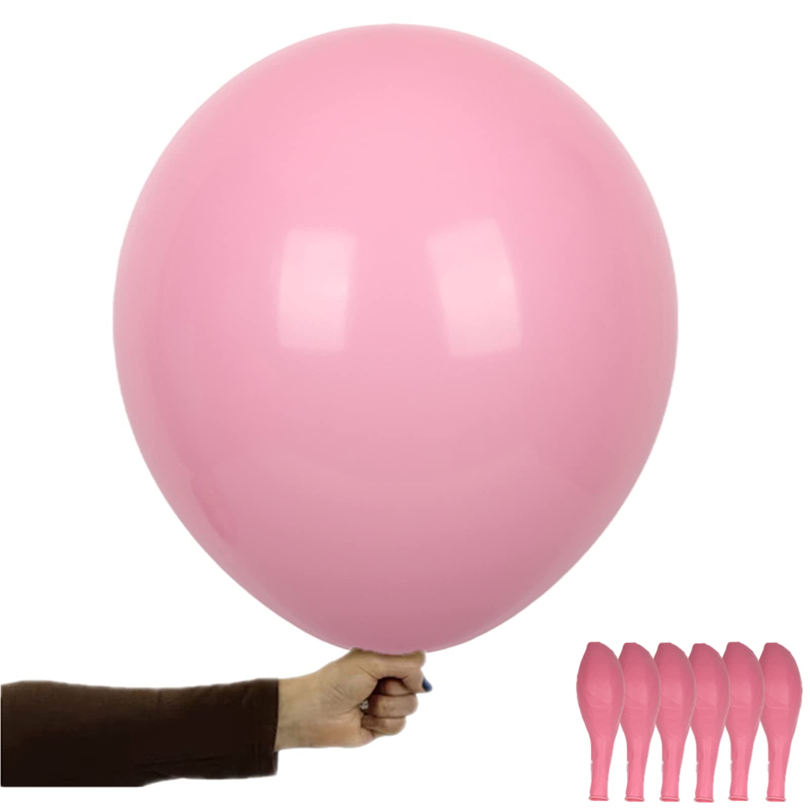 6 Pcs 36 Inch Baby Pink Macaron Pastel Latex Balloons - Extra Large Balloons for Wedding, Birthday, Halloween, Christmas, Baby Shower, Carnival