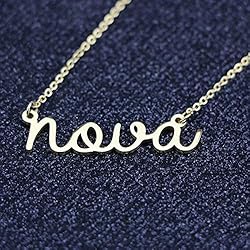 Awegift Name Necklace Big Initial Gold Plated Best