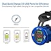 Quick Charge 3.0 Car Charger, CHGeek 12V/24V 36W Waterproof Aluminium Dual QC3.0 USB Fast Charger Socket Power Outlet with LED Digital Voltmeter for Marine, Boat, Motorcycle, Truck, Golf Cart and More