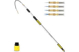 POOPLE Telescoping Gutter Cleaning Tools, 12 Foot Gutter Cleaners from the Ground, Rain Gutter Cleaning Aluminum Wand, Garden Hose Attachment & Connection adapter