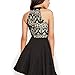 Dreaweet Women's Mesh Vintage Floral Lace Swing Halter Neck Sleeveless Skater Dress