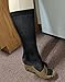 Graduated Copper Compression Socks Anti Fatigue Knee High Socks For Men Women Pain Ache Relief Stockings-15-20 mmHg (Black, L & XL)