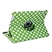 HDE Rotating iPad Case Magnetic Folding Leather Cover Folio Flip Stand for Apple iPad 2 iPad 3 iPad 4 (Green & White Polka Dot)