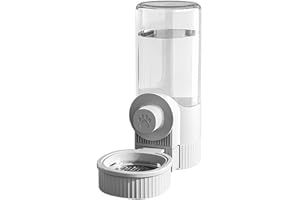 YAQIZENG Hanging Automatic Bunny Food Water Dispenser, Gravity Rabbit Cage Feeder and Water Dispenser Ferret Cages Accessories, Cage Cat Food Bowl, for Chinchilla Guinea Pig Hedgehog (Watering Bowl-Grey)