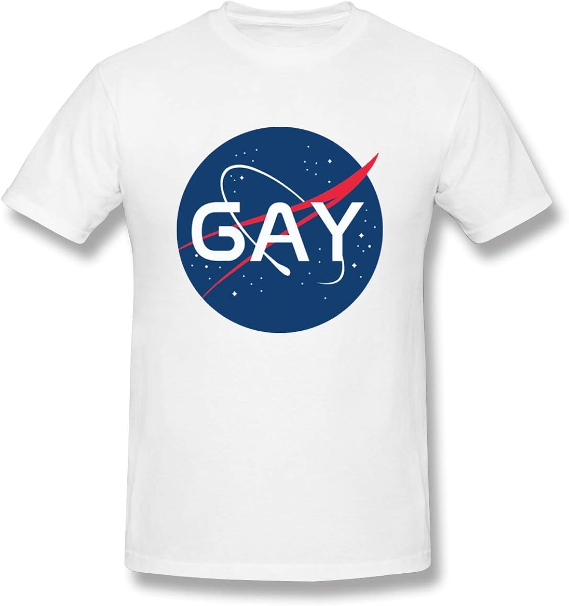 Camisetas cómodas para Hombres, diseño Gay, Parodia de la NASA, Blanco: Amazon.es: Ropa y accesorios