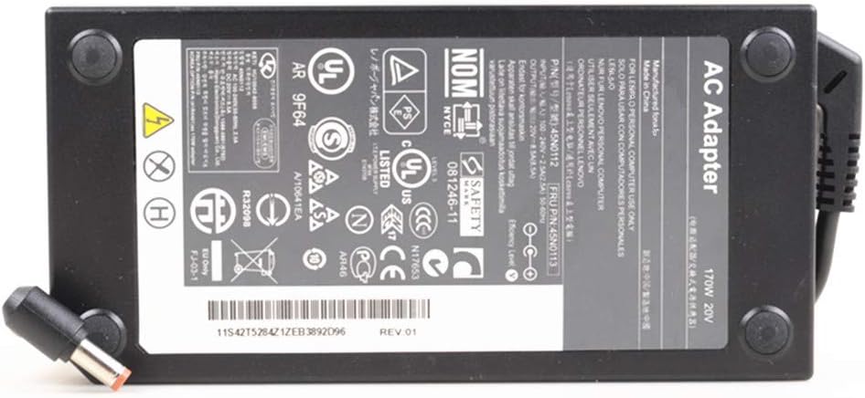 GHAG Replacement AC Adapter for Lenovo Y500 Y410P Y500N 20V 8.5A 170W 0A36227 45N0113 Y510p GT 755M SLI Red Tip