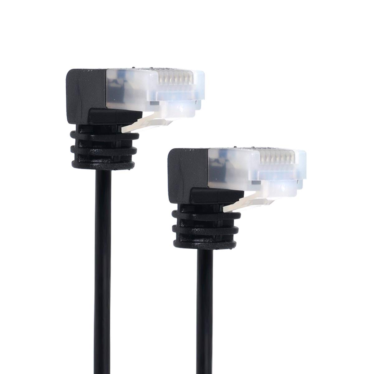 CY Cat6 Ethernet Cable Angled RJ45 UTP Network Cable Cat6a LAN Cable Patch Cable for Laptop Router TV Box Ultra Slim 25cm