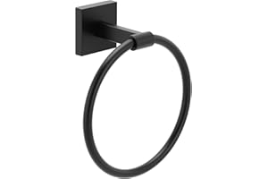 Moen Triva Matte Black Contemporary Wall Mount Bathroom Hand Towel Ring, BP1885BL