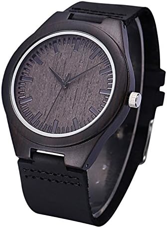 Bamboo Wooden Quartz Watch for Men Retro Leather Fashion Watches Cowhide Band Casual Creative Gifts