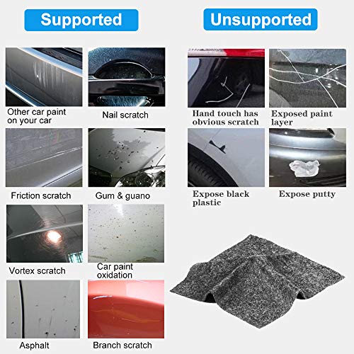 GLISTON Car Scratch Remover Kit, Magic Paint Scratch Removal Cloth Suitable for Repairing Vehicle Light Paint Scratches Scuffs on Surface, Door Knob Scratch, Hairline Sun Streak, Branch Scratch