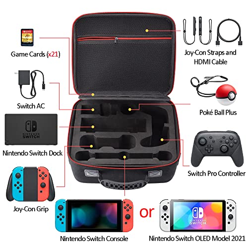 VORI Carrying Case for Nintendo Switch/Switch OLED Model (2021), Hard