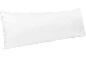 NTBAY Zippered Satin Body Pillow Pillowcase, Silky Slip Cooling Body Pillow Cover, Long Side Hidden Zipper, 20x54 Inches, Pure White